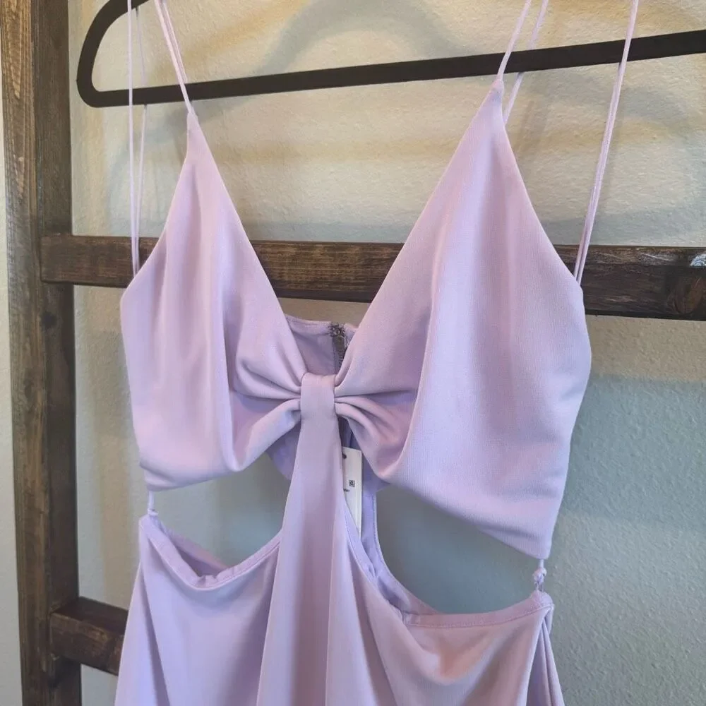 Alice + Olivia Havana Lavender Cutout Mini Dress 10 NWT Resort Spring Break
